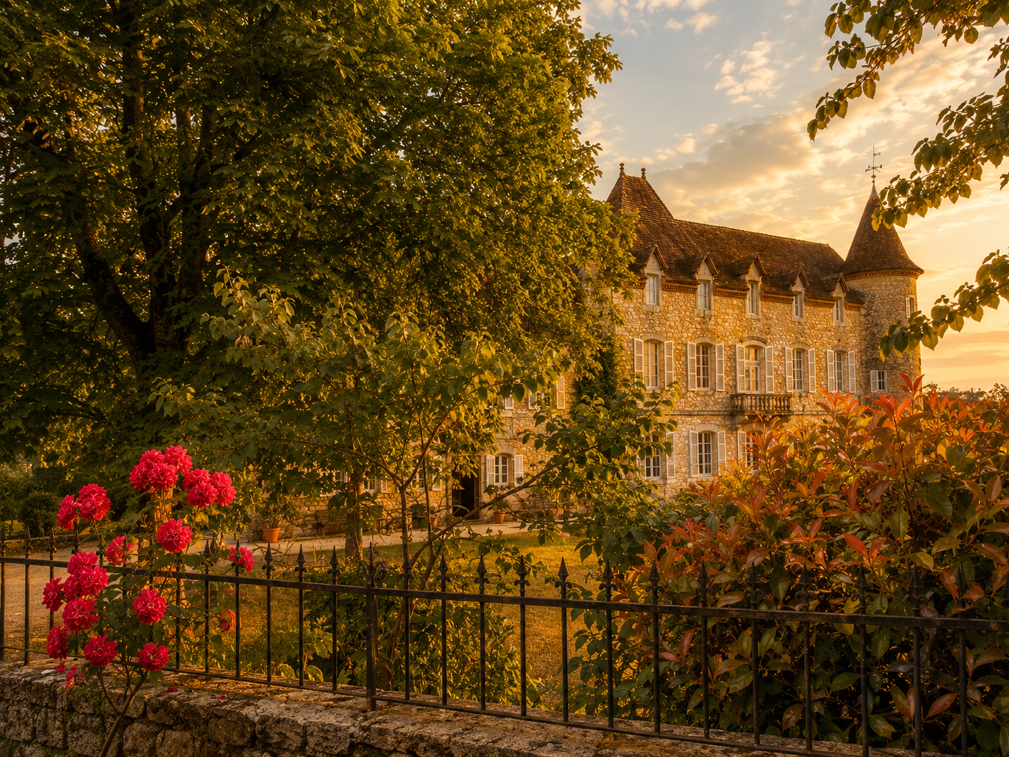 A medieval chateau in the Quercy, France