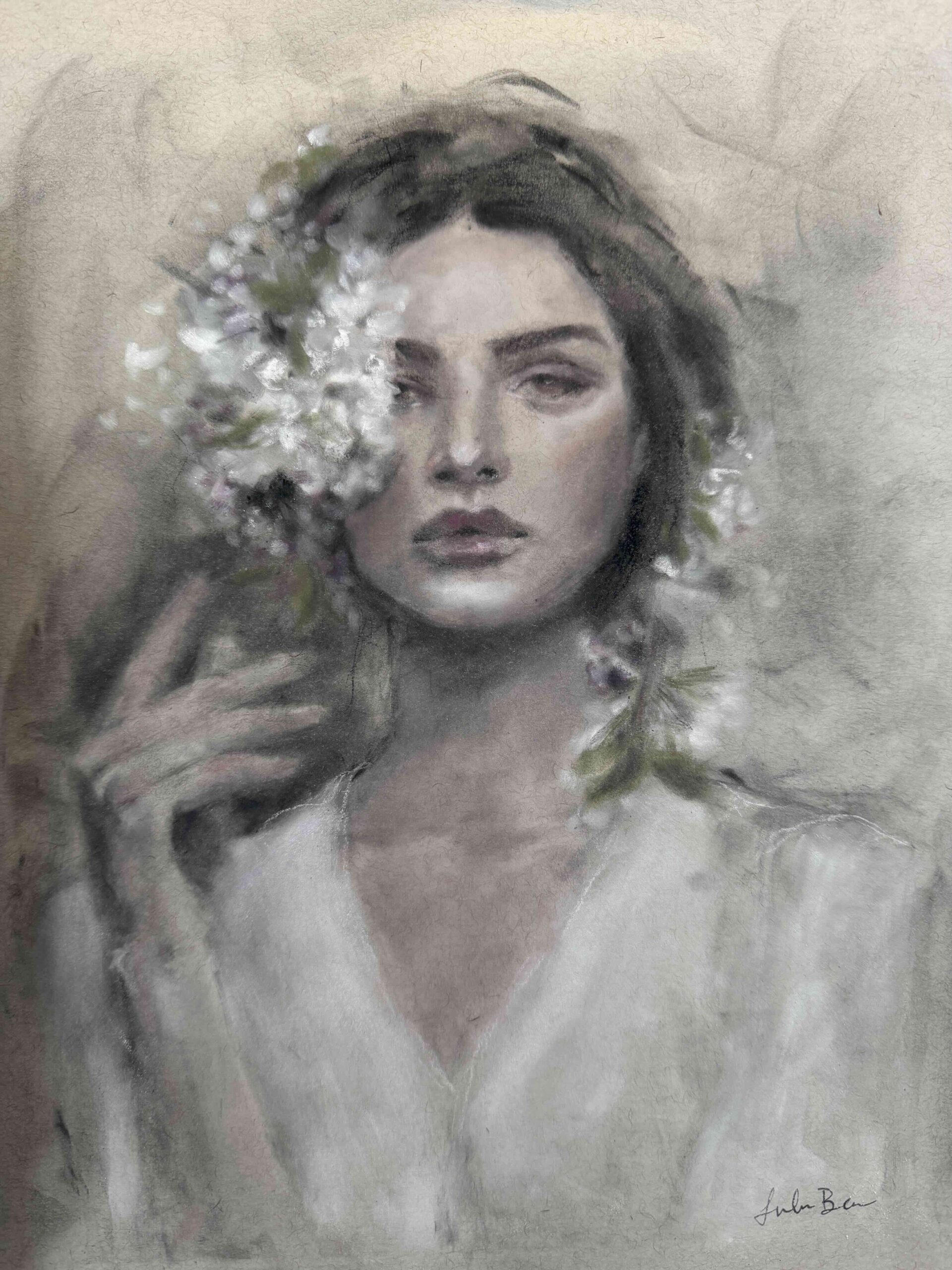 Lulu Bea Pastel Portrait Floral Headpiece