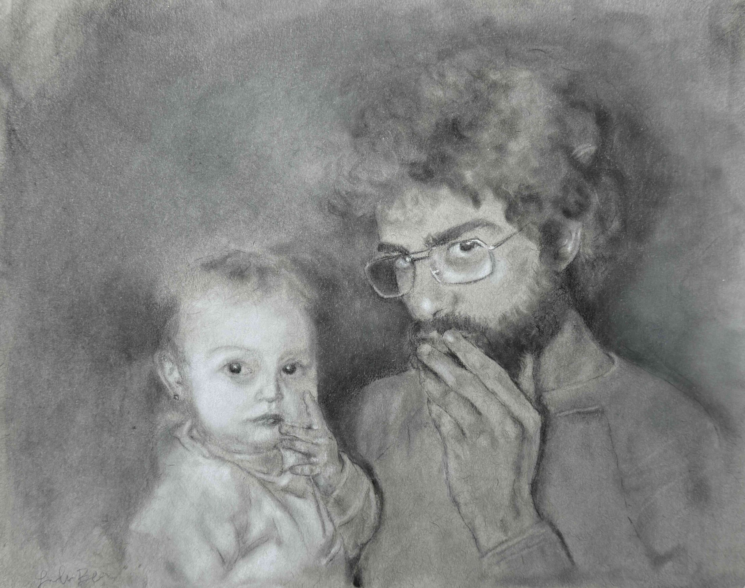 Lulu Bea Pastel Portrait with Dad